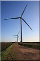 Wind turbines at Cold Harbour Drove in PE7 2LU