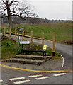 Wooden bench on a Crickhowell corner in NP8 1BS