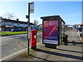 Bus stop and shelter on Boothferry Road, Hessle in HU13 9BA