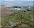 Sea defences on the beach at Caister-on-Sea in NR30 5NS