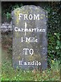 Old Milestone by the B4300, Heol Capel Dewi, in SA31 2PA