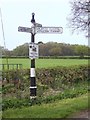 Old Direction Sign - Signpost by Barber's Lane, Antrobus parish in CW9 6JS