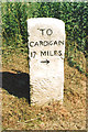 Old Milestone by the A487, south of Penrhiwlas, Llanarth parish in SA47 0PF