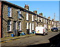 Row of stone houses, Nightingale Street, Abercanaid in CF48 1YS