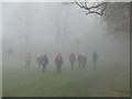 Walkers in the fog, Three Choirs Way in WR6 5LY