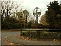 The village sign at Rushmere St. Andrew in IP5 1DH