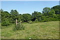 Pasture, footpath and stile near Audlem in Cheshire in CW3 0BS