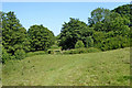 Pasture with footpath to Audlem in Cheshire in CW3 0BS
