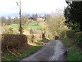 Lane to Hillpool with Sion House on the hill in DY10 4NL