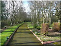 Path in Lawnswood Cemetery, Leeds in LS16 6FE