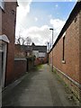 Short alley between Sandymount Road and Belvidere Road, Walsall in WS1 4BD