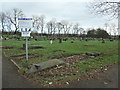 Notices in St Paul's churchyard, Alverthorpe in WF2 0BE