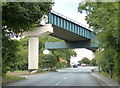 Railway bridge across the A174 Mill Bank in TS13 4AA