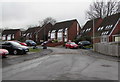 Houses at the northwest end of Five Locks Close, Cwmbran in NP4 5BZ