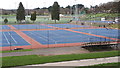 Coloured netball courts, Southampton Sports Centre in SO16 6RJ