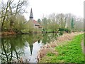 All Saints Church and the Chelmer and Blackwater Navigation Canal, Ulting, Esex in CM9 6RA