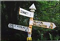 Direction Sign - Signpost on Dommett Moor, Buckland St Mary parish in TA20 3RG