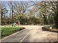 Lane junction at Dial Green in GU28 9HA