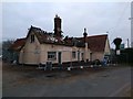 The Ship Inn, a few days after the fire in Levington
