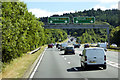 Overhead Sign Gantry on the Devon Expressway (A38) near Kennford in EX6 7XL