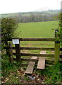 Stile to a public footpath from the A470, Libanus, Powys in LD3 8EL
