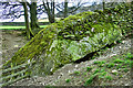 Dry stone wall on boulder in CA11 0QP