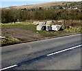 Boulders alongside the B4257 north of Rhymney in Rhymney Community