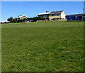 Houses on top of a steep grassy bank, Rhymney in Rhymney Community