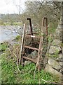 Metal stile on the bank of Afon Ogwen, Bethesda in LL57 3DS