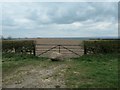 Blocked field entrance to Bolam's West Field in Bolam