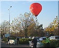 Stowmarket supermarket and town car park, plus hot air balloon in IP14 1BQ