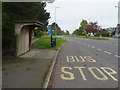 Bus stop and shelter on Liverpool Road, Aughton in L39 5EF