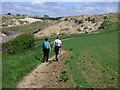 Farmland and sand cliffs, Crantock in TR8 5RZ