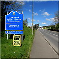 Southeast boundary sign, Lampeter in SA48 8EL