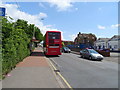 Bus stop and shelter on Hornchurch Road (A124) in RM11 1NT