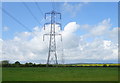 Farmland and power lines, Puddle Dock in RM14 3PA
