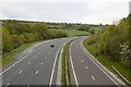 A55 dual carriageway viewed from the foot bridge at Rhuallt in LL17 0TP
