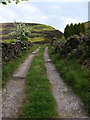 Track towards Shire Clough Farm in SK15 3QF