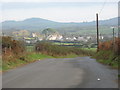 View along the road towards Botwnnog from the top of a drumlim in LL53 8RG
