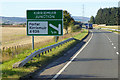 Southbound A90 approaching Kirriemuir Junction in DD8 3RR