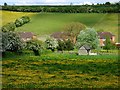 Pasture and houses, Aldbourne in SN8 2EB