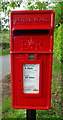 Close up, Elizabeth II postbox on Mucklestone Wood Lane, Loggerheads in TF9 4PS