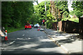 Road works on Old Bisley Road in GU16 8RT