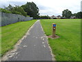 Cycle path beside playing field, New Ferry in CH62 4SB