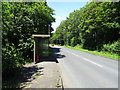 Bus stop and shelter on Alders Drive, Redditch in B80 7DJ