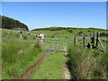 Gate and stile into Tŷ Hir Farm in LL11 5YL
