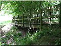 A wooden bridge over the tributary in BA10 0JJ