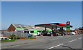 Service station and shop on Ladywood Road (A6096), Kirk Hallam in DE7 4GA