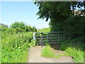 Gated farm track off Cat and Fiddle Lane in DE7 6HE