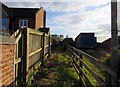 Public footpath behind bus shelter in LE12 6SY